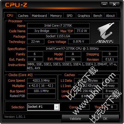 GIGABYTE AORUS CPU-Z